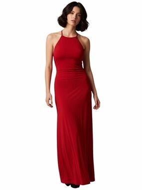 Marnie West Vintage Red Halter Slip Dress.